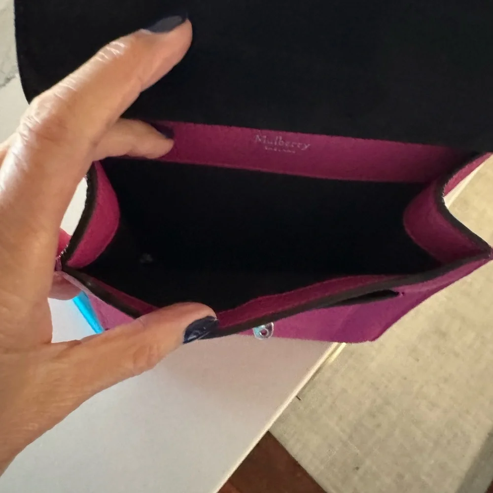 Mulberry Pink Crossbody Bag with Black Strap - Picture 7 of 8